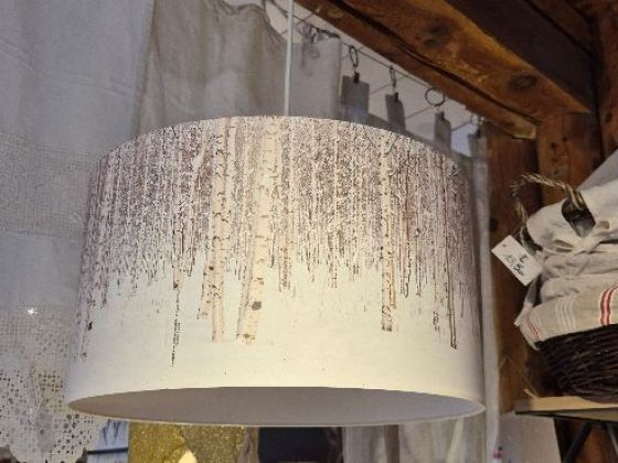 Abat jour Bouleaux enneigés 